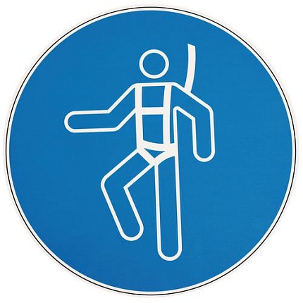 Příkazové značení Manutan Expert - Použij bezpečnostní postroj, hliník, 350 mm