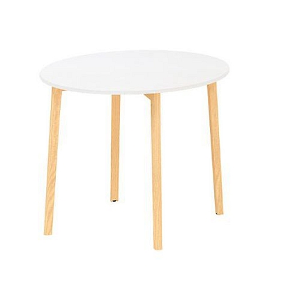 Kruhový konferenční stůl Alfa Root, 90 x 74,2 cm, bílý