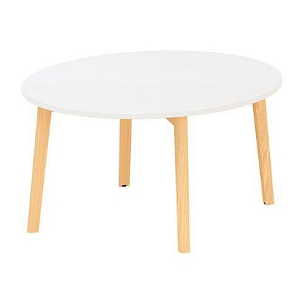 Kruhový konferenční stůl Alfa Root, 90 x 47,7 cm, bílý
