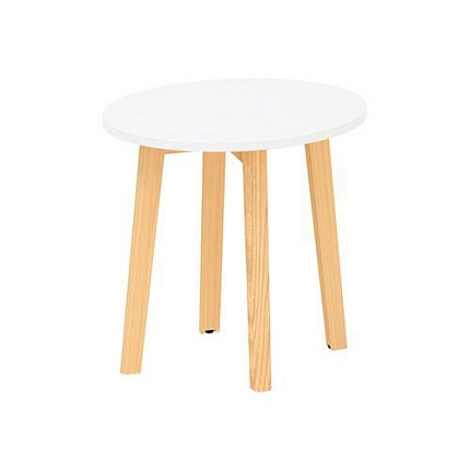 Kruhový konferenční stůl Alfa Root, 50 x 47,7 cm, bílý