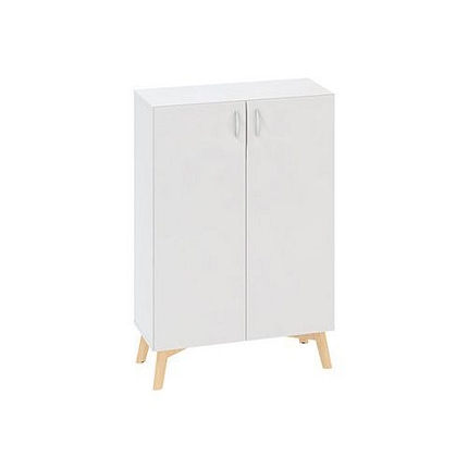 Nízká skříň Alfa Root s dvířky, 2 police, 80 x 47 x 121,5 cm, bílá