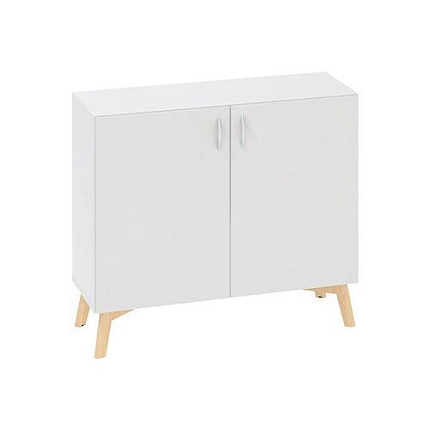 Nízká skříň Alfa Root s dvířky, 1 police, 100 x 47 x 88,7 cm, bílá
