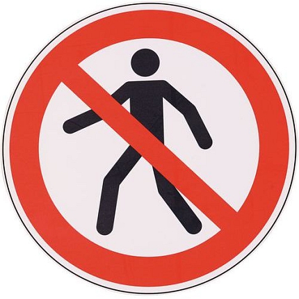 Zákazové značení Manutan Expert - Zákaz vstupu chodců, hliník, 200 mm