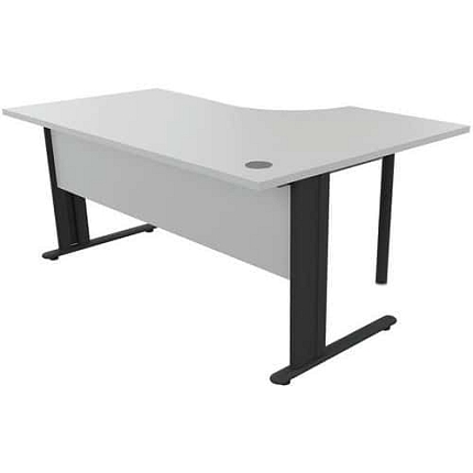 Kancelářský stůl Manutan Expert, 72 x 160 x 110 cm, levé provedení, světle šedá