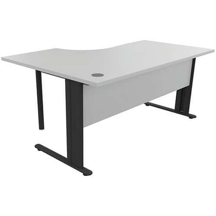 Kancelářský stůl Manutan Expert, 72 x 160 x 110 cm, pravé provedení, světle šedá