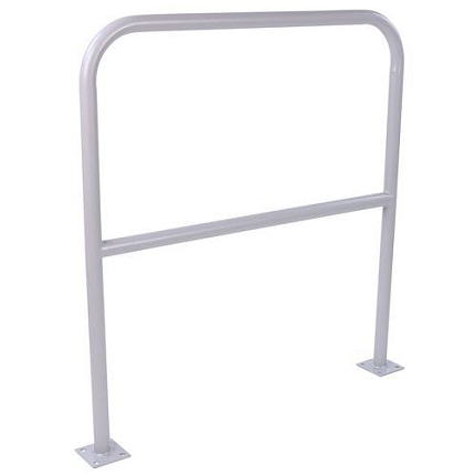 Kovová zábrana Manutan Expert, délka 100 cm, průměr 38 mm, šedá