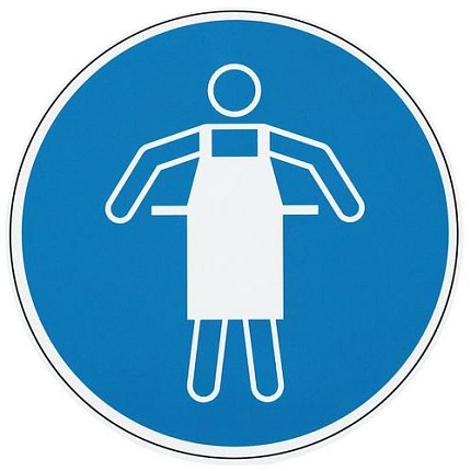 Příkazové značení Manutan Expert - Použij ochrannou zástěru, hliník, 300 mm