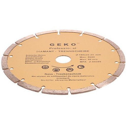 Diamantový řezný kotouč segmentový, 180x22mm GEKO