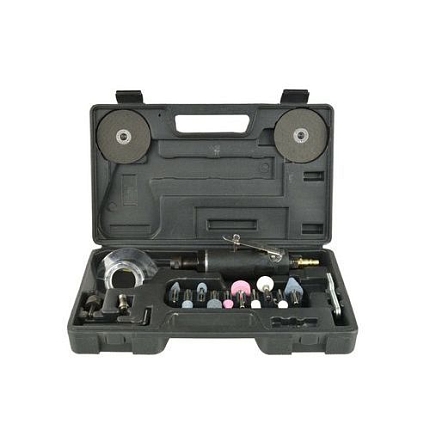 Pneumatická přímá bruska s příslušenstvím, 3 nebo 6mm, 1/4