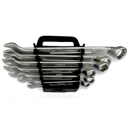 Klíče očkoploché vyhnuté, sada 6ks, 6-17mm GEKO