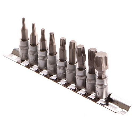 Sada bitů TORX, 9ks, 1/4