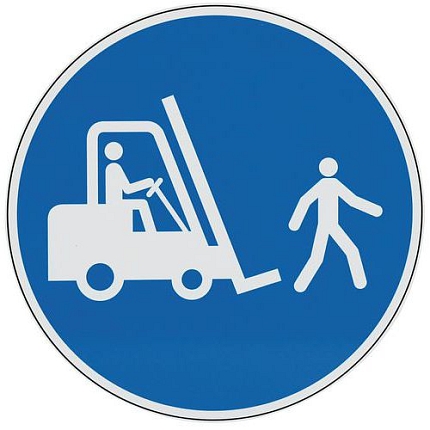 Příkazové značení Manutan Expert - Pozor vysokozdvižný vozík, hliník, 350 mm