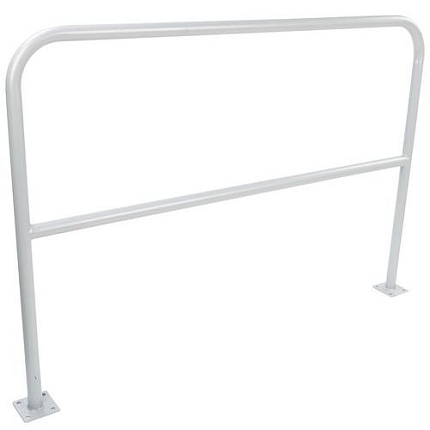 Kovová zábrana Manutan Expert, délka 150 cm, šedá, průměr 38 mm