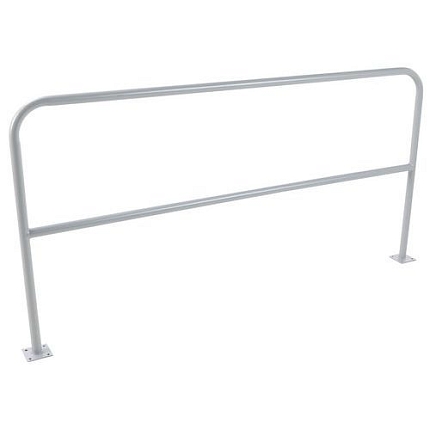 Kovová zábrana, délka 200 cm, průměr 38 mm, šedá - Manutan Expert