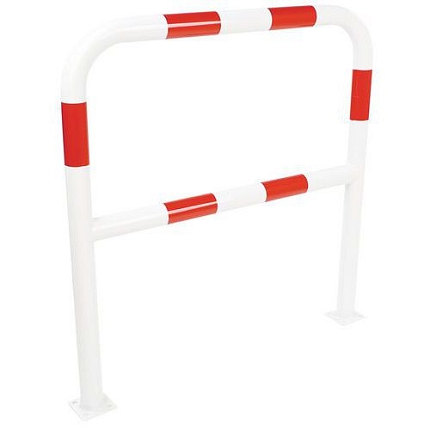 Kovová zábrana, délka 100 cm, průměr 59 mm, červená/bílá - Manutan Expert