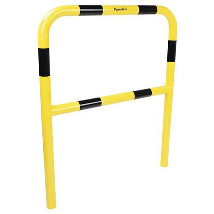 Kovová zábrana Manutan Expert, vysoká, délka 100 cm, žlutá/černá