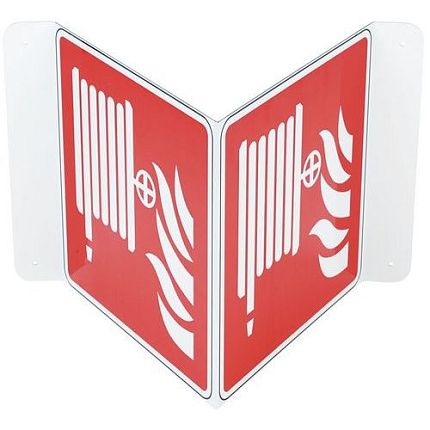 Požární hliníková tabulka Manutan Expert, požární hadice, 350x350 mm, tvar V