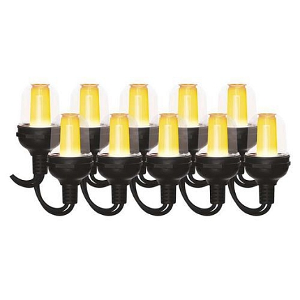 LED světelný řetěz - 10x párty žárovky, 4,5 m, venkovní i vnitřní, vintage