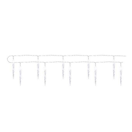 LED vánoční girlanda - 10x rampouch, 1,35 m, 2xAA, vnitřní, studená bílá, časovač