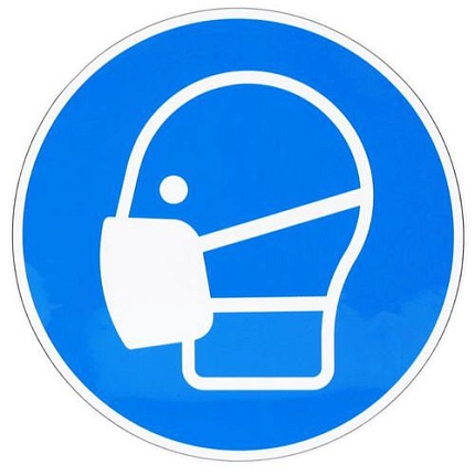 Příkazové značení Manutan Expert - Používej ochrannou roušku, samolepicí, 100 mm