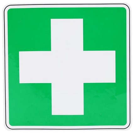 Bezpečnostní tabulka Manutan Expert - První pomoc, samolepicí fólie, 200 mm