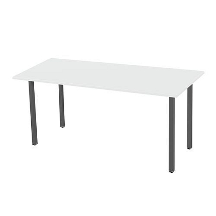 Kancelářský stůl Manutan Standard, 120 x 80 x 75 cm, šikmé provedení, podnoží antracit, bílá