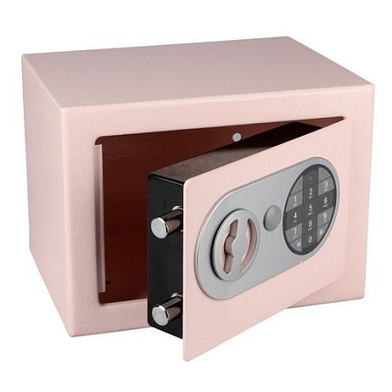 Nábytkový trezor s elektronickým zámkem, růžový