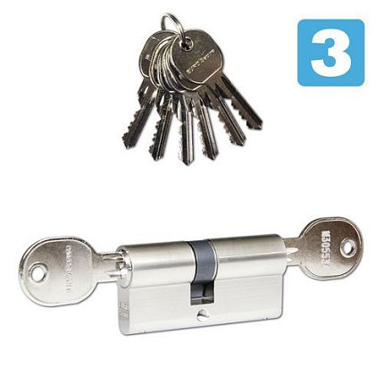 Bezpečnostní vložka EuroSecure s prostupovou vložkou, 40/45 mm, nikl