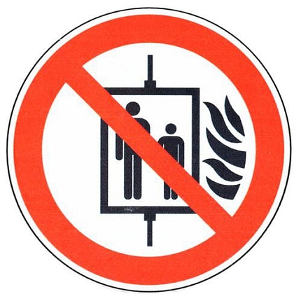 Zákazové značení Manutan Expert - Zákaz používání výtahu při požáru, hliník, 120 mm