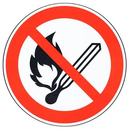 Zákazové značení Manutan Expert - Zákaz manipulace s otevřeným ohněm, hliník, 120 mm