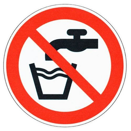 Zákazové značení Manutan Expert - Voda není pitná, hliník, 100 mm