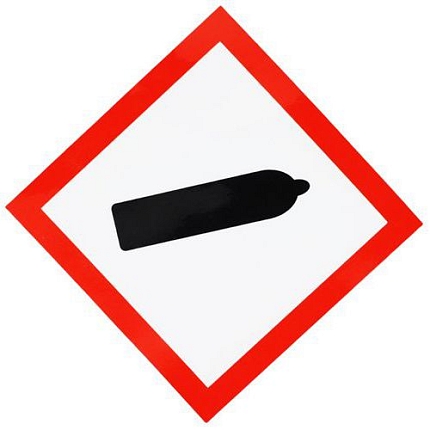 Výstražná CLP tabulka Manutan Expert - Stlačený plyn, samolepicí, 120 x 120 mm