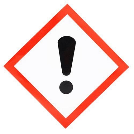 Výstražná CLP tabulka Manutan Expert - Nebezpečné látky - vykřičník, samolepicí, 120 x 120 mm