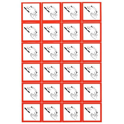 Výstražné CLP tabulky Manutan Expert - Žíravina, samolepicí, 24 ks