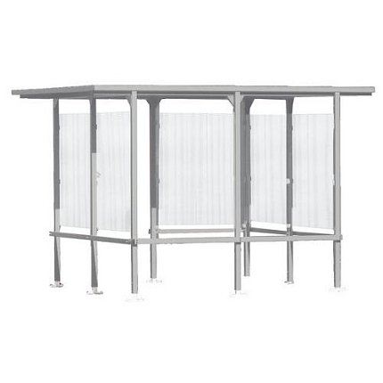 Prosklený přístřešek Manutan Expert Beaufortain, délka 4,05 m, bílý