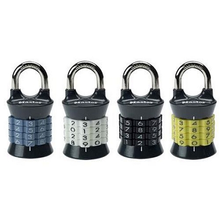 Set kombinačních visacích zámků 1535EURDCOL Master Lock, vertikální, 37 mm, 4 ks