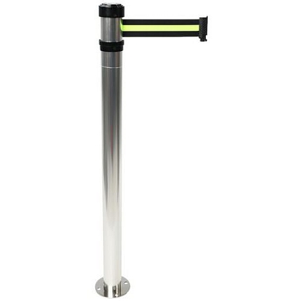 Zahrazovací sloupek s pásem Manutan Expert Color, 2 m, černý/žlutý