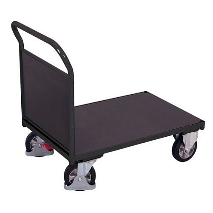 Plošinový vozík s madlem s plnou výplní, do 1 000 kg, 101,5 x 173 x 80 cm, šedý