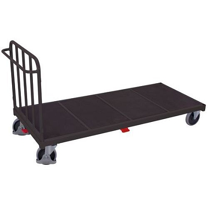 Plošinový vozík s protiskluzovým povrchem, termoplastická kola, 217,5 x 90 x 110,5 cm, šedý