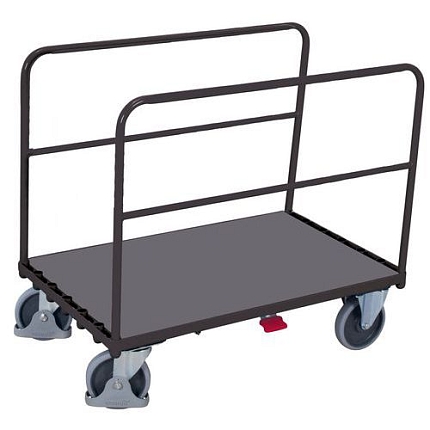 Plošinový vozík se 2 opěrami, do 500 kg, 107 x 70 x 104 cm, šedý