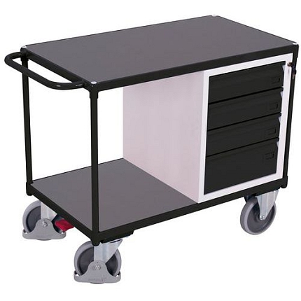 Dílenský vozík se 4 zásuvkami, 93 x 119 x 60 cm, šedý