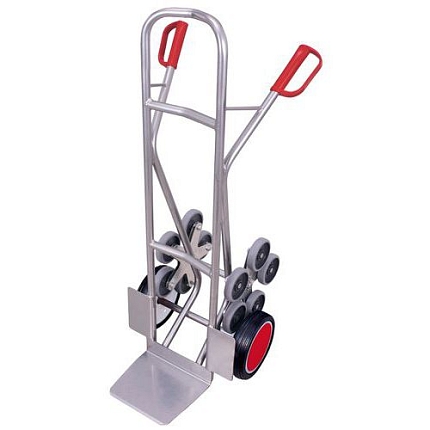 Hliníkový schodišťový rudl, do 200 kg, 61 x 70,5 x 131 cm, plná kola