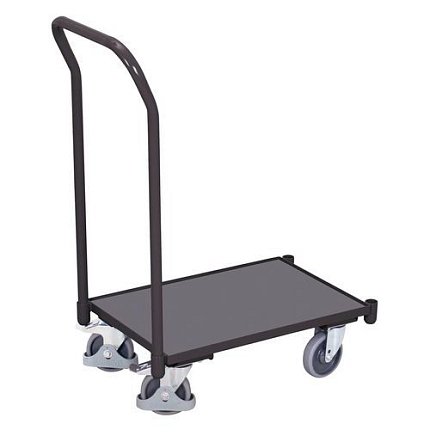 Plošinové vozíky s madlem, do 250 kg, 10mm hrana, 74 x 41,5 x 97 cm