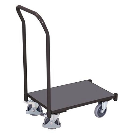 Plošinový vozík s madlem Euro systém, do 250 kg, 74 x 41,5 x 97 cm, šedý