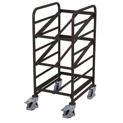 Policový vozík Euro na přepravky se šikmými policemi, 3 police, 52 x 66,5 x 116 cm, šedý