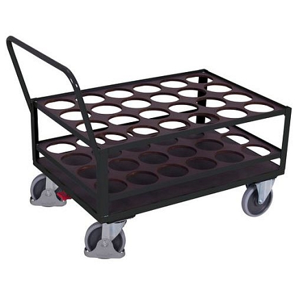 Vozík na ocelové válce s protiskluzovým povrchem, 126,5 x 77,5 x 100 cm, šedý