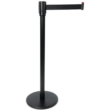 Zahrazovací sloupek s pásem Manutan Expert, 2 m, černý