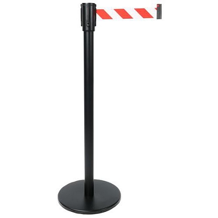 Zahrazovací sloupek s pásem Manutan Expert, 2 m, červený/bílý