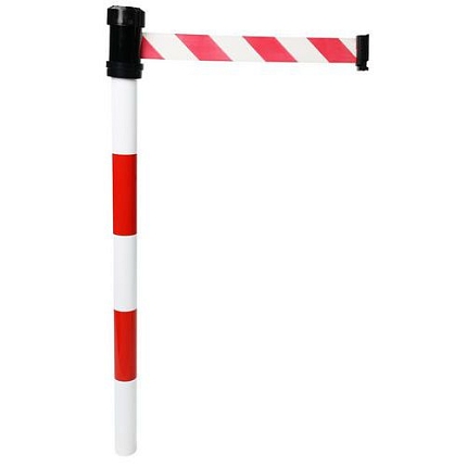 Zahrazovací sloupek s pásem Marty, 4 m, červený/bílý