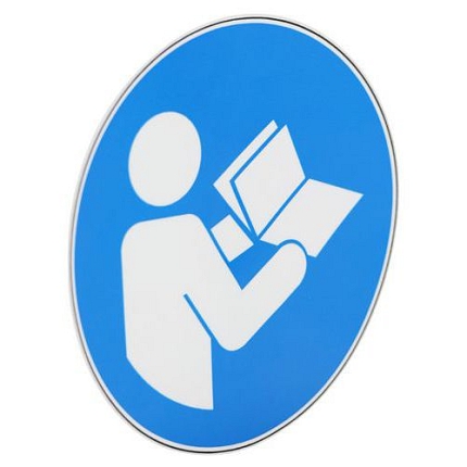 Příkazové značení Manutan Expert - Čti návod k obsluze, samolepicí, 100 mm